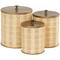 Beige & Gold Woven Paper Decorative Jar Set